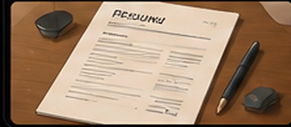 Animated illustration of a resume and professional career workspace